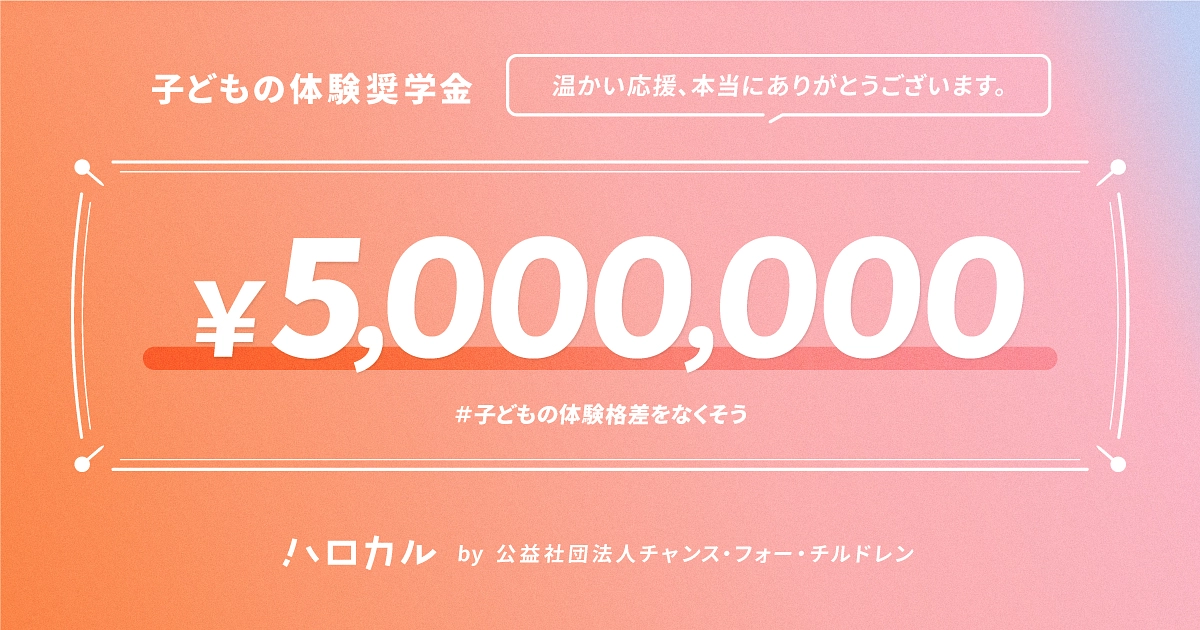 【速報】寄付総額500万円を達成しました！