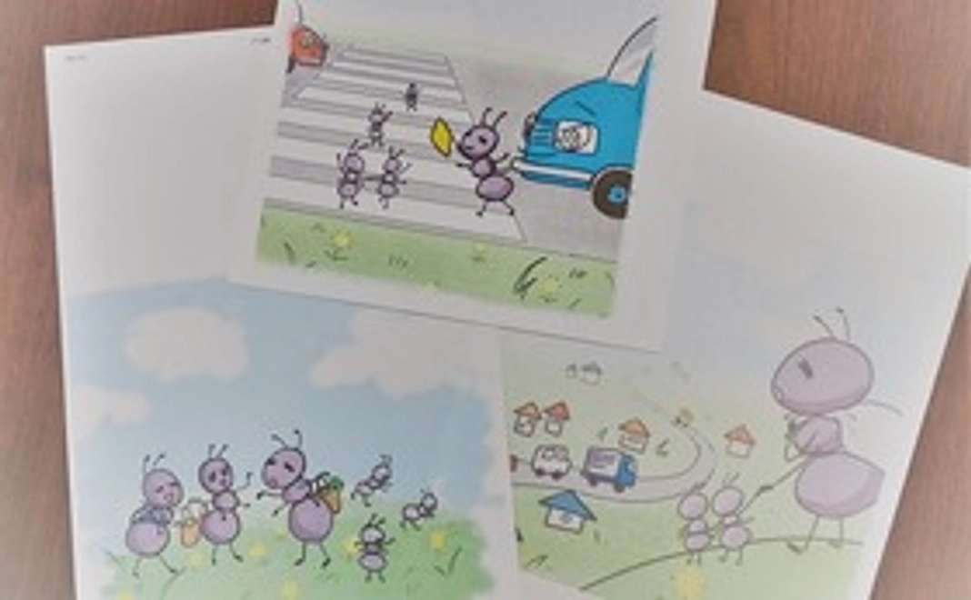 絵本のイラストの絵葉書3枚1組