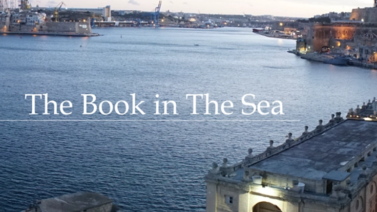 広大な青い海に泡で詩を描く作品。３年の実験を経て今実現したい