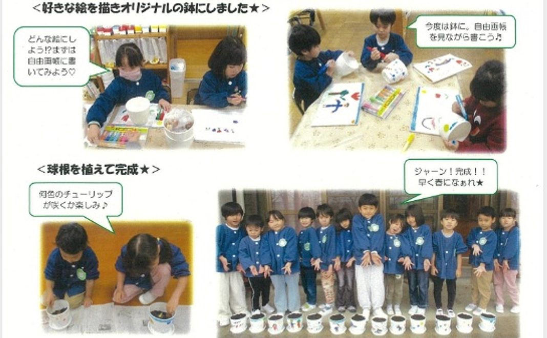 子どもたちが育てるチューリップの「成長報告」