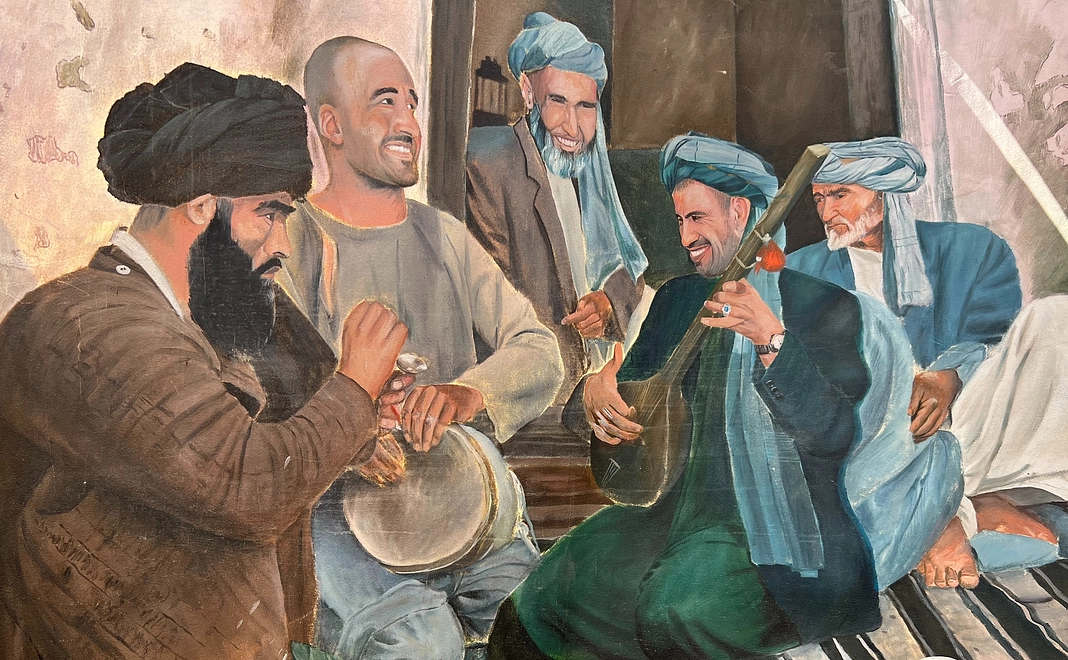 アフガンの民衆の水彩画 100×120㎝　縮小版　
