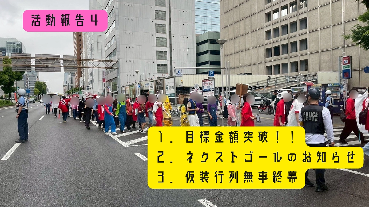 【活動報告あり】クラウドファンディング目標金額突破！ネクストゴールに向けて【仮装行列無事終幕！】