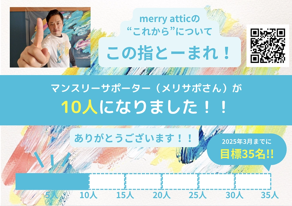 マンスリーサポーター（メリサポさん）が１０人になりました！！