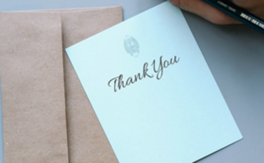 お礼状をお送ります。