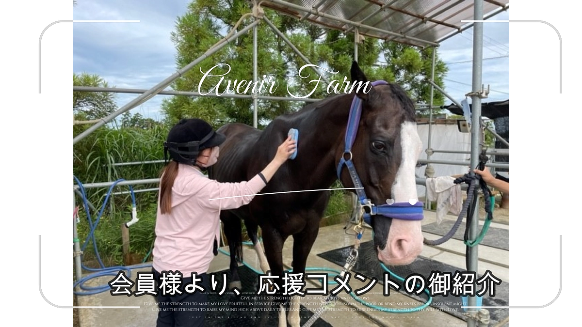 会員様より、応援コメントいただきました♪アヴニールファームとの出会いと想い