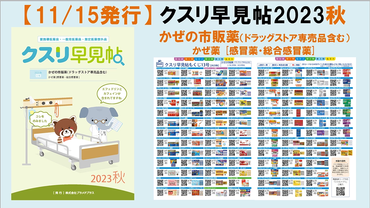 【案内】第4回謝礼品「クスリ早見帖2023秋」完成！
