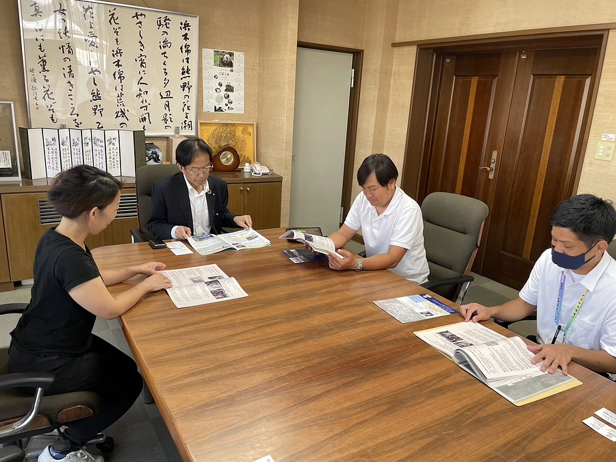 島田代表・スペイベッツジャパンの代表理事橋本先生も同席していただき白浜町長の元へ