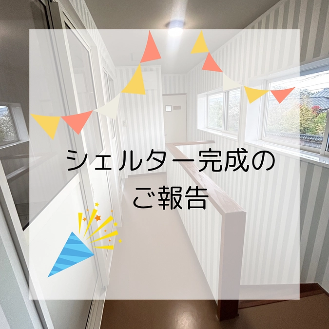 皆様のお気持ちを形に！ついにシェルター完成！