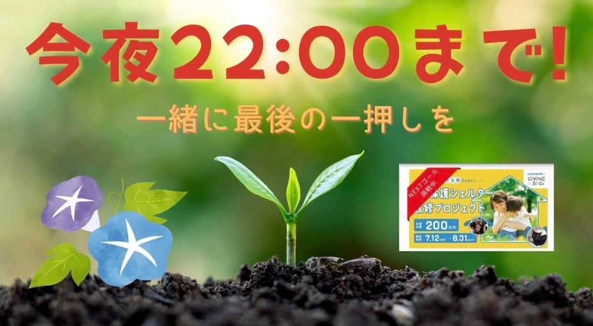 📢クラウドファンディング最終日！本日8月31日 夜10時までご参加できます。