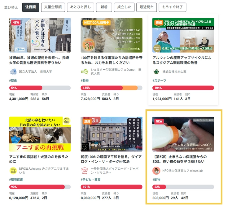 READYFOR全体の【注目のプロジェクト】に掲載されました！