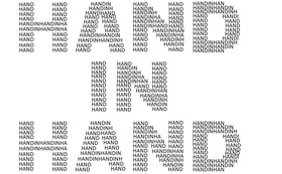 皆様のお名前で創る「HAND IN HAND」ロゴ