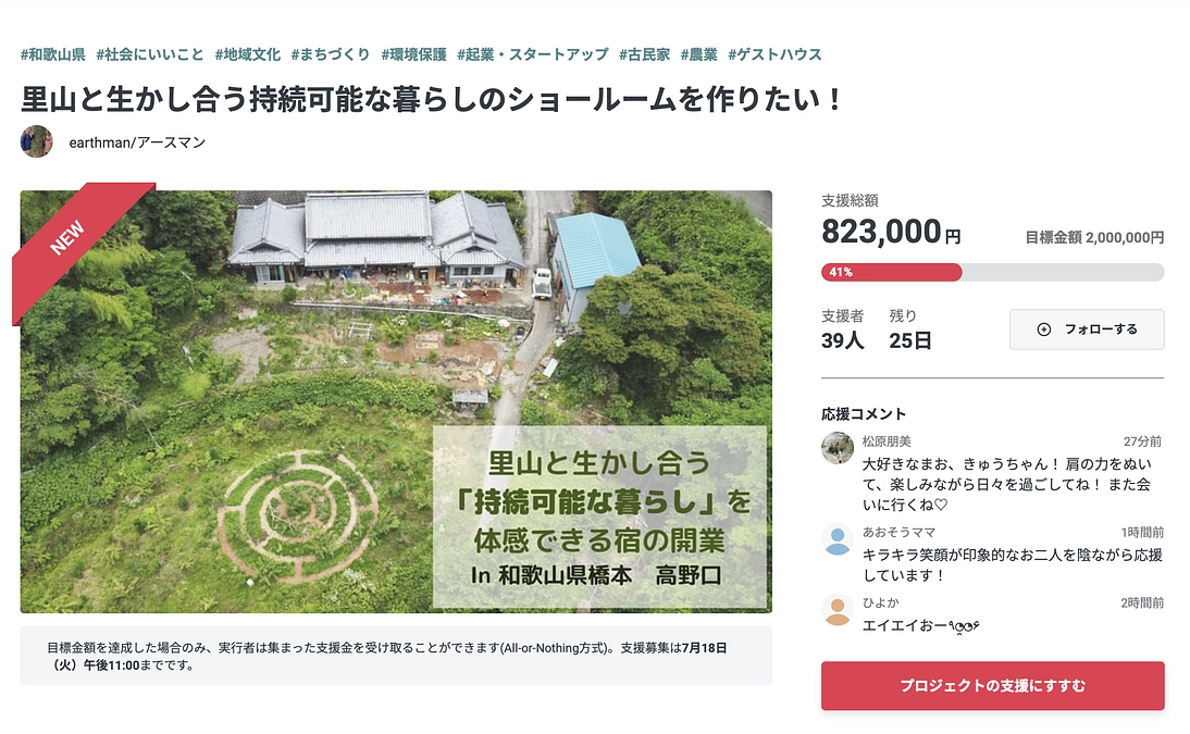 【目標金額の40%に到達！！】