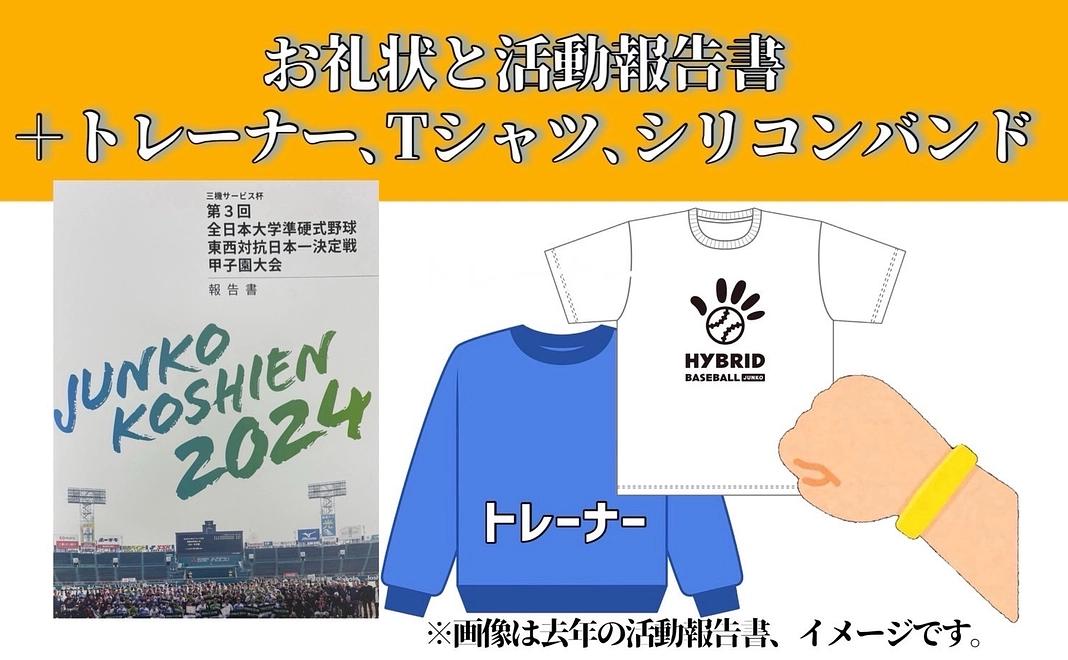 お礼状と活動報告書と大会記念品（HP記載※希望者のみ）【50,000円】