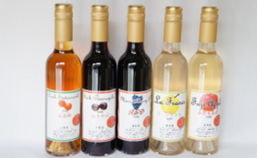 [お得！]　リッチ紅さやかワインを含むフルーツワイン5本セット