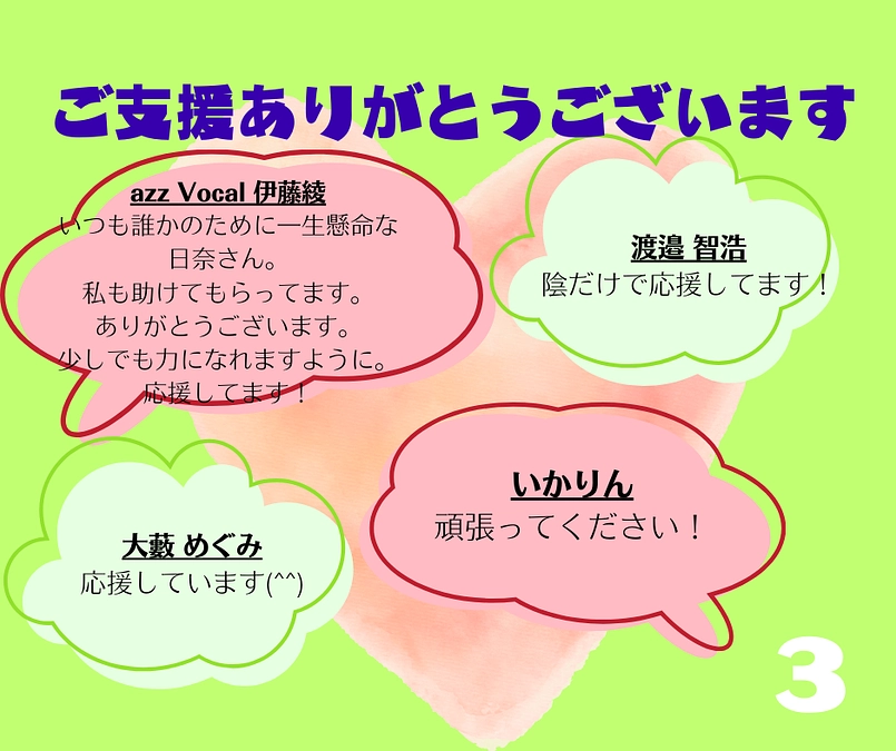 ご支援ありがとうございます！（その３）