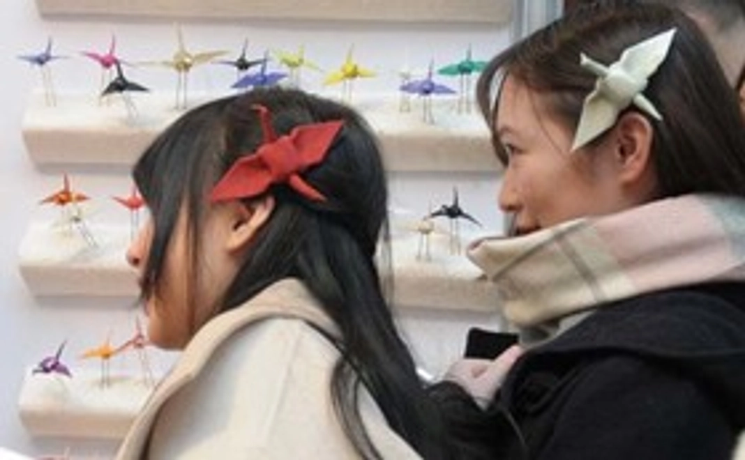 鶴の髪留めセット