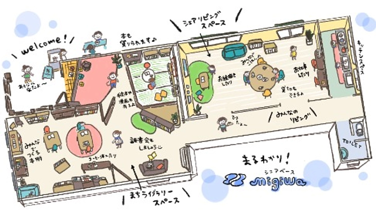 シェアベースmigiwaのロゴ&間取り図イラスト完成！