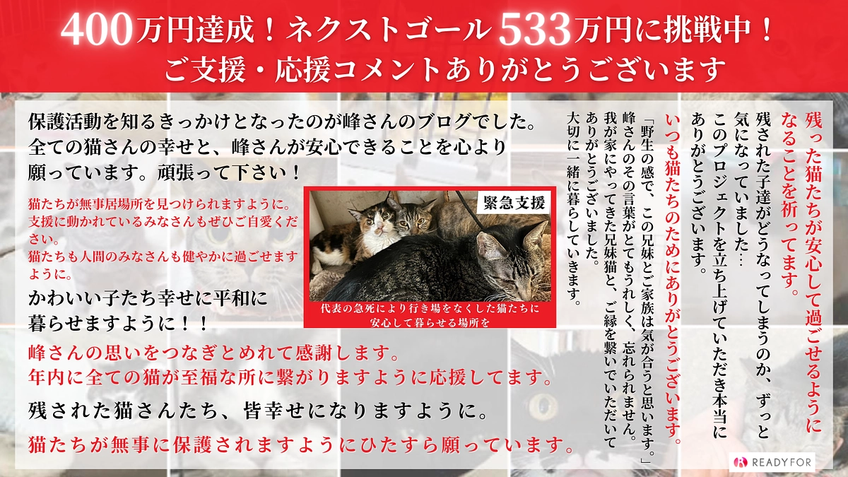 【クラウドファンディング進捗報告】400万円達成しました！ご支援ありがとうございます！