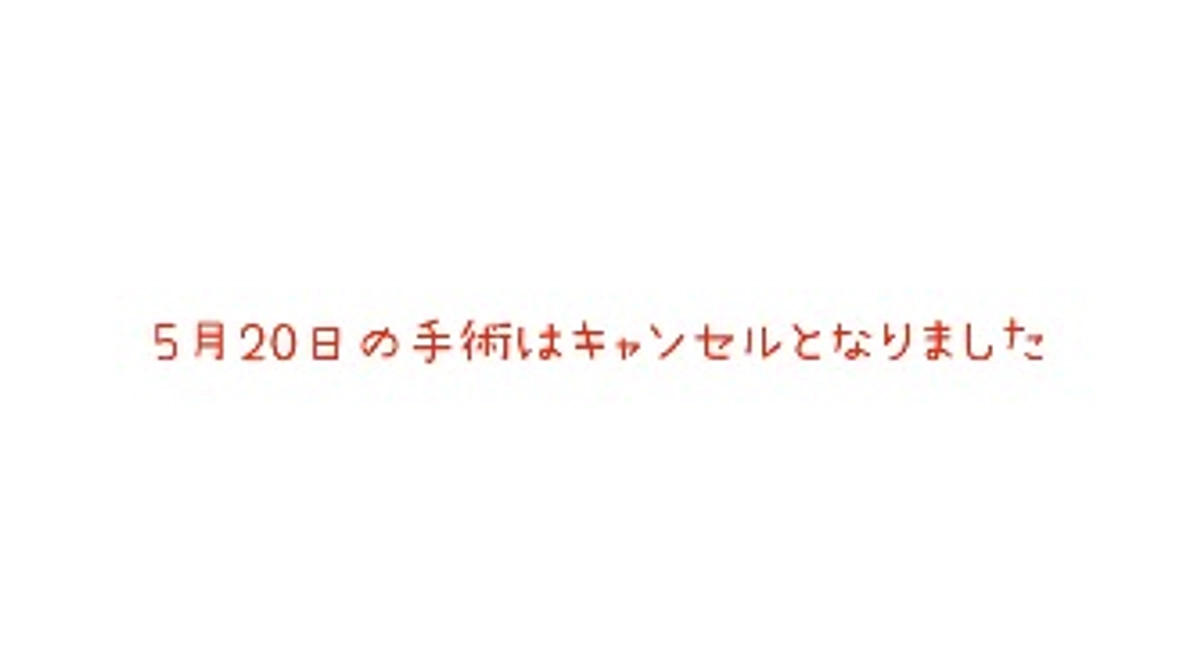 5月20日の手術はキャンセルとなりました