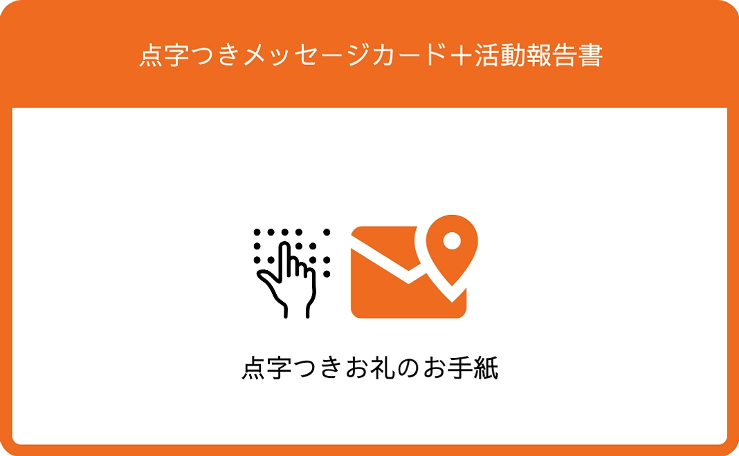 お礼文【点字メッセージ付き】＋活動報告書