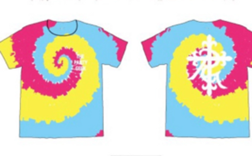 タイダイ染め、白ロゴ