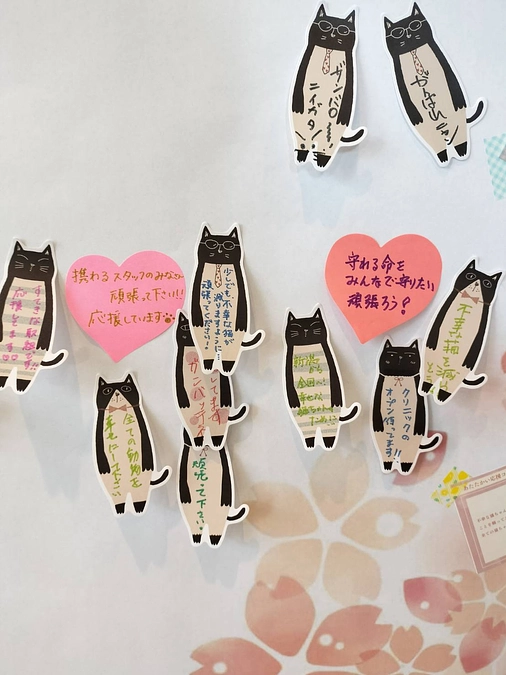 新潟市動物愛護センターのエントランスに応援メッセージ掲示板が設置されました！