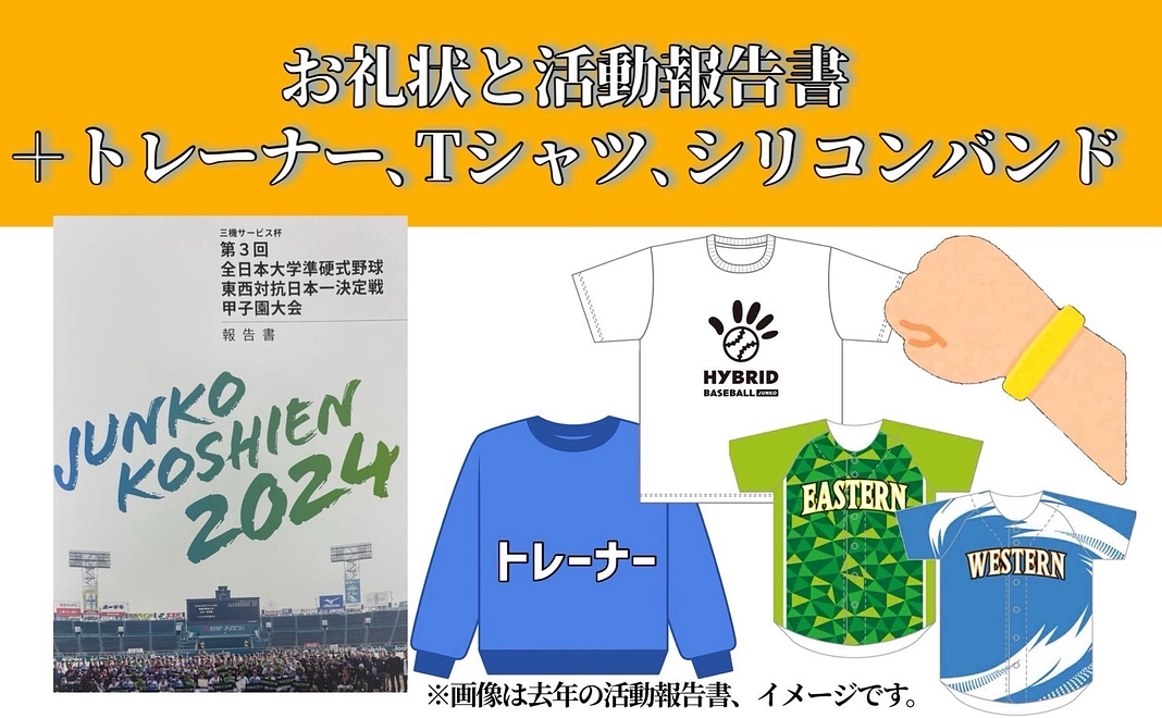 お礼状と活動報告書と大会記念品（HP記載※希望者のみ）【100,000円】
