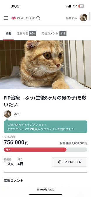 今までの治療費と未済費、達成後の内訳について