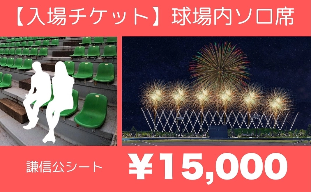 謙信公シート(野球スタジアム内ソロ席)チケット1枚