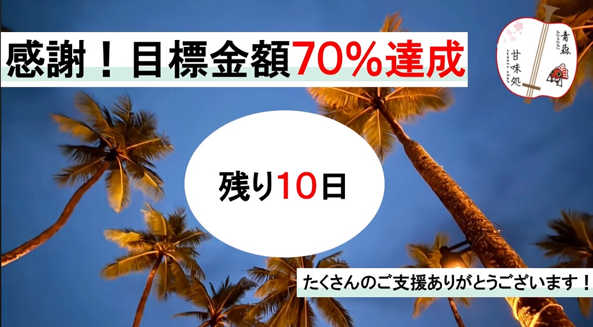感謝：目標金額７０％達成しました！