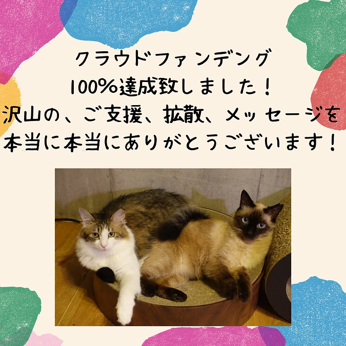 クラウドファンデング、目標達成致しました！