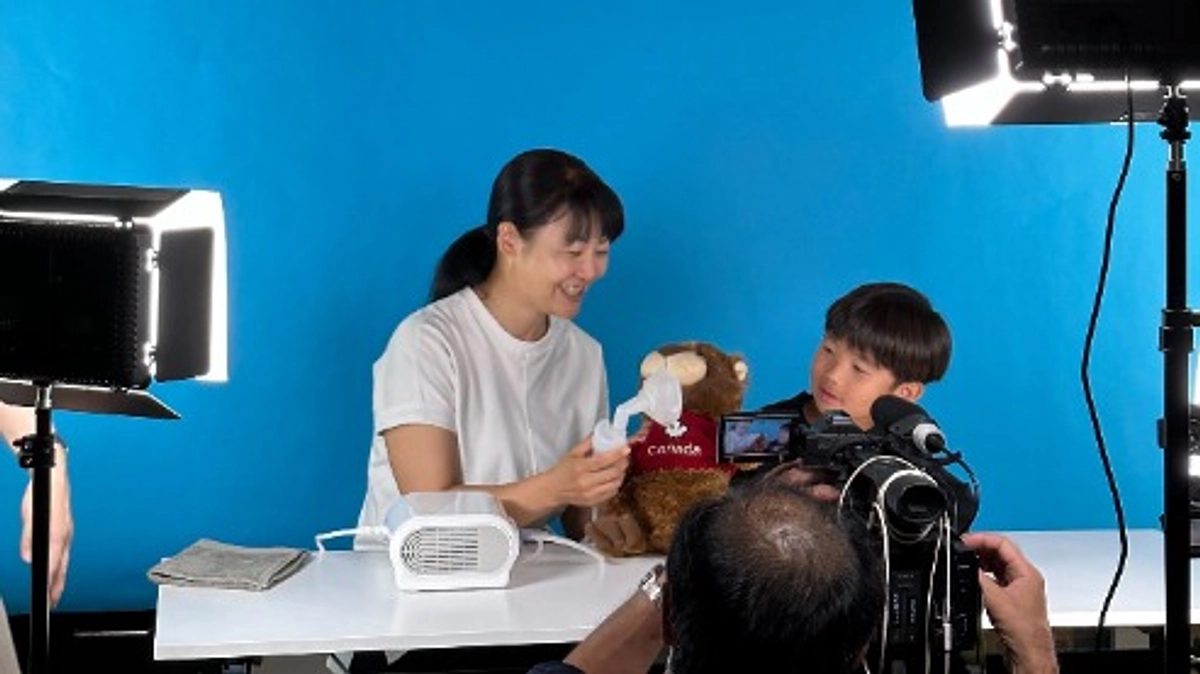 「こども吸入レッスン」撮影快調です