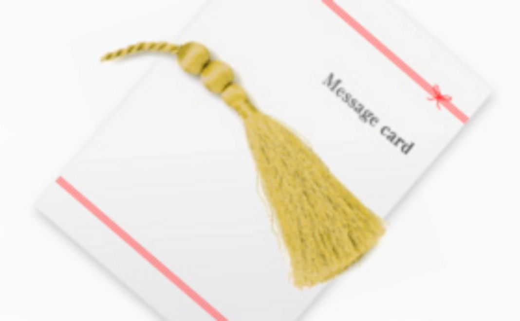 大麻糸（晒し糸）タッセル付き  メッセージカード（黄色）