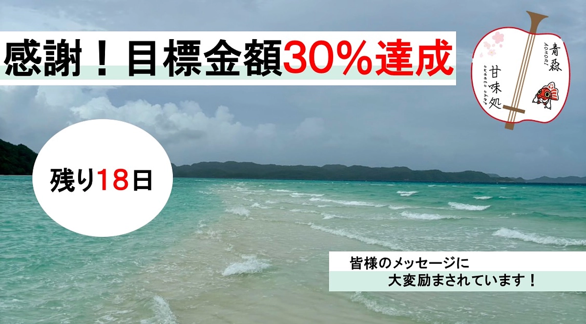 感謝：目標金額３０％達成！ありがとうございます！！