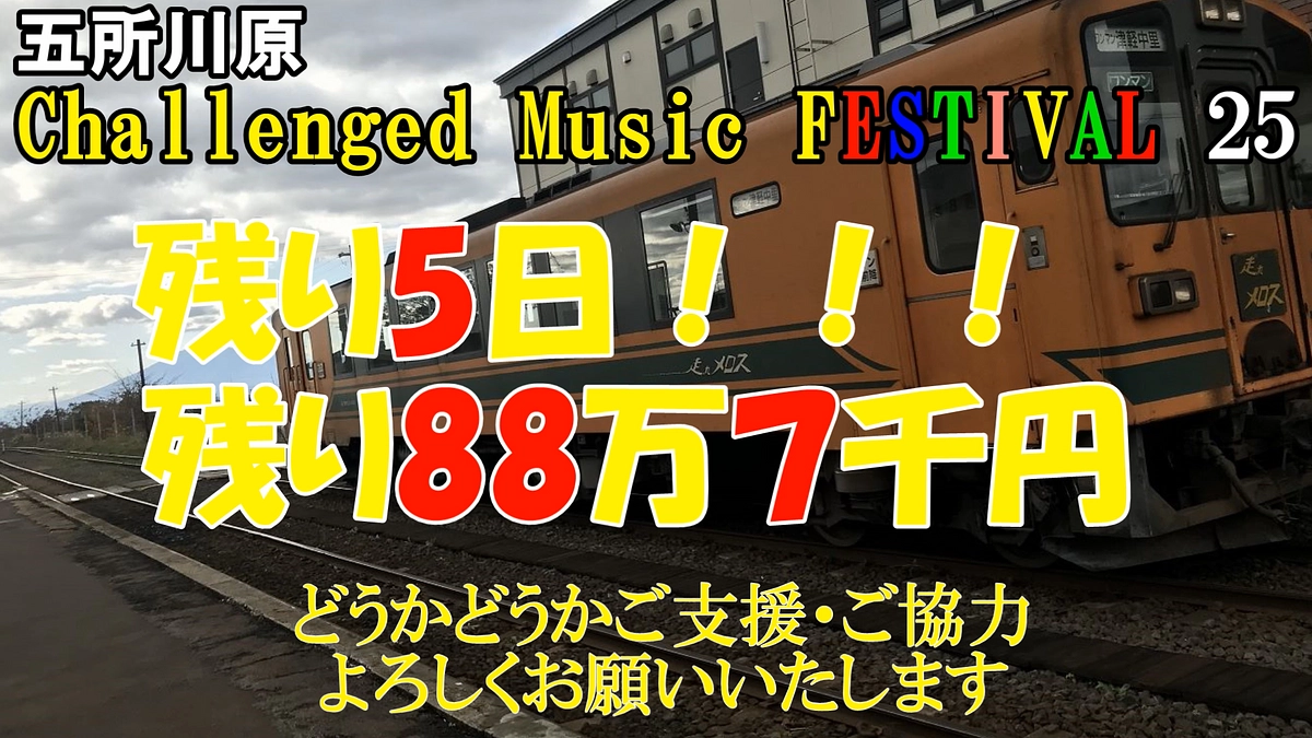  残り５日！お力を貸してください！