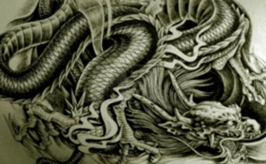 チョークアートポストカード『龍』