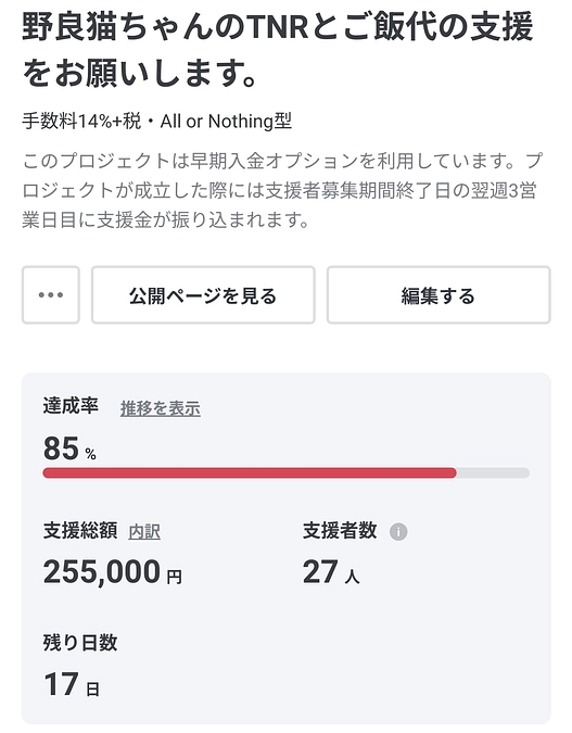 支援者の皆様のおかげ