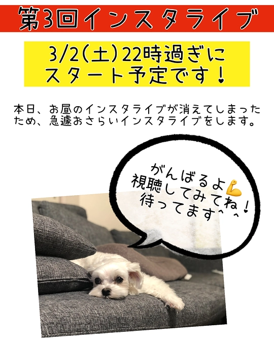 インスタライブ22時‼️