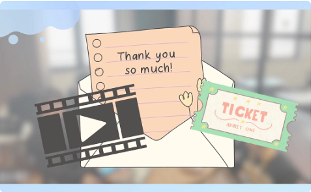 感謝のメッセージ　メッセージ動画　体験チケット1種