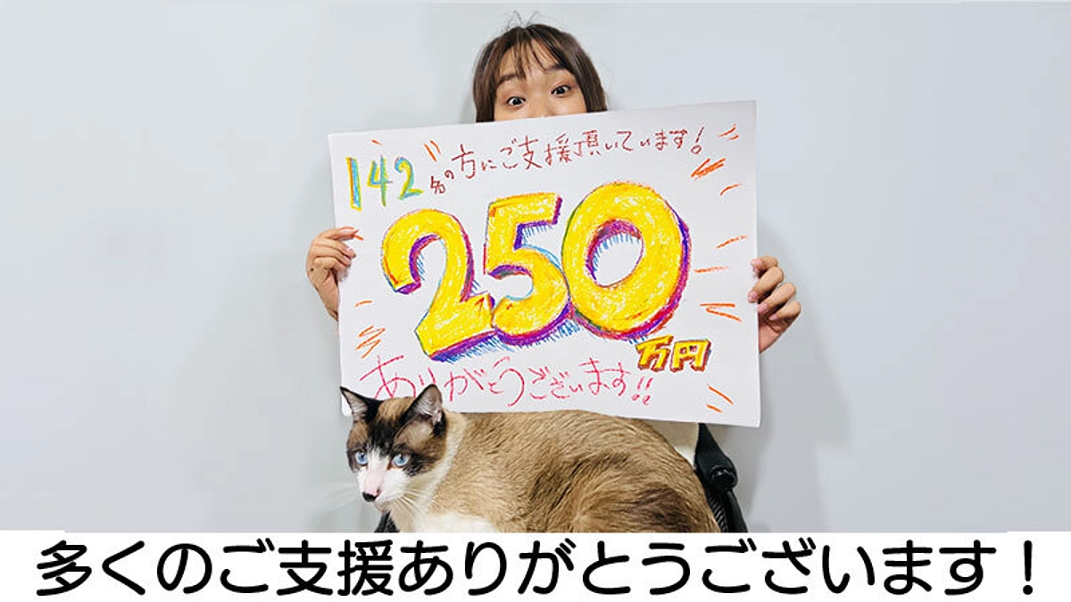 250万円達成！！第二目標まで後100万円です。