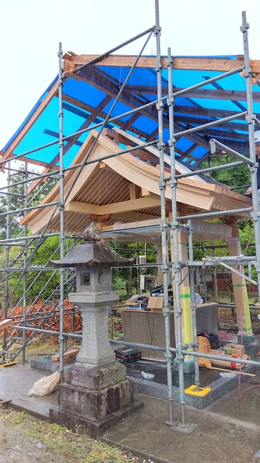 手水舎工事進捗状況