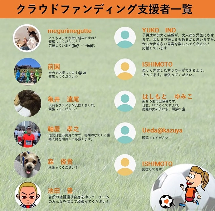 支援者一覧を作成しました😆✨