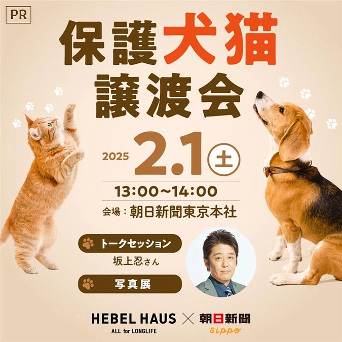 ２月１日、ヘーベルハウス保護犬猫譲渡会に参加させていただきます。