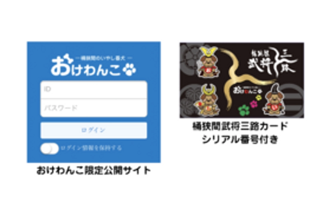 お礼のお手紙/限定公開サイト/おけわんこ武将三路会員カード(シリアルナンバー)