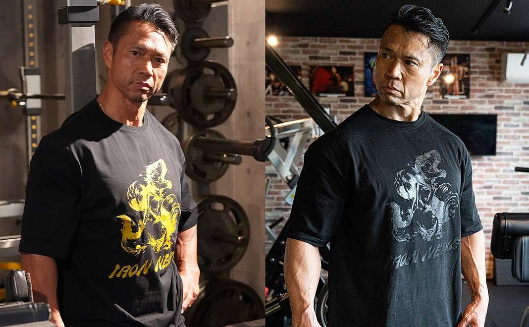 【A席チケット付き/限定10枠】IRON NERVE 脚トレ専用Tシャツ2枚セット(ゴールド1枚&ブラック1枚)