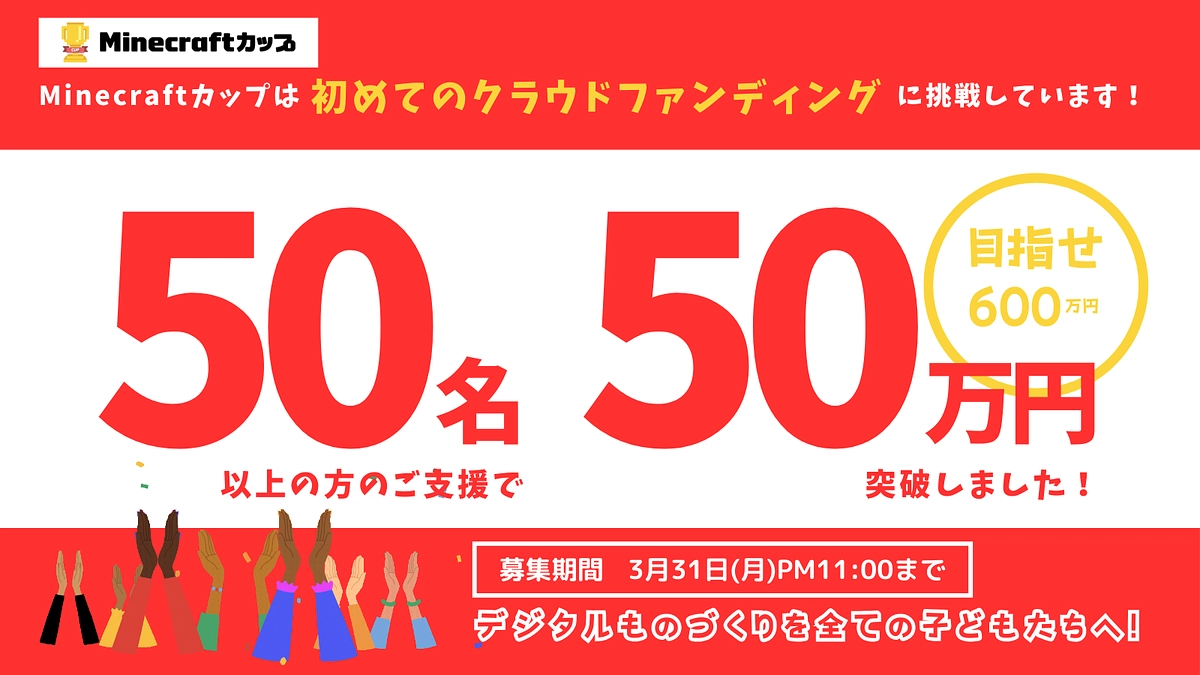 初日から多くのご支援ありがとうございます！明日は第6回マイクラカップ全国大会リハーサル！