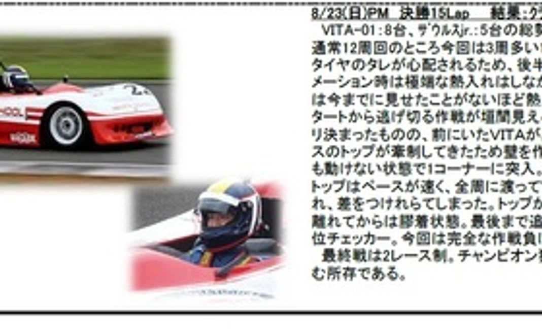 今年のレース全戦レポートと、御礼のお手紙