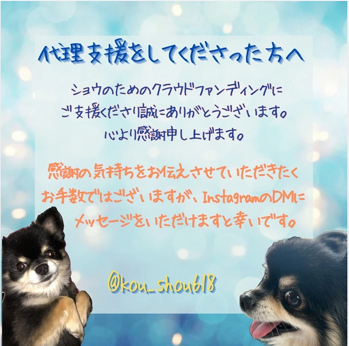 【代理支援をいただいた方のご紹介と反映完了のご報告】