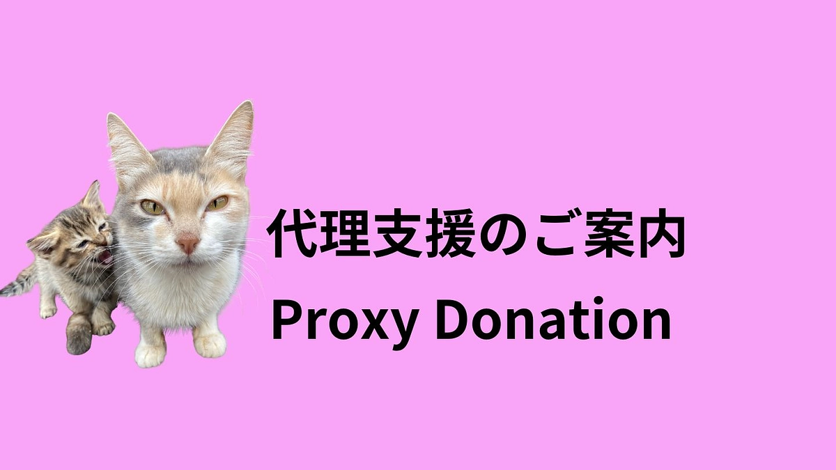 代理支援でサポートをいただける方に/Proxy Donation 