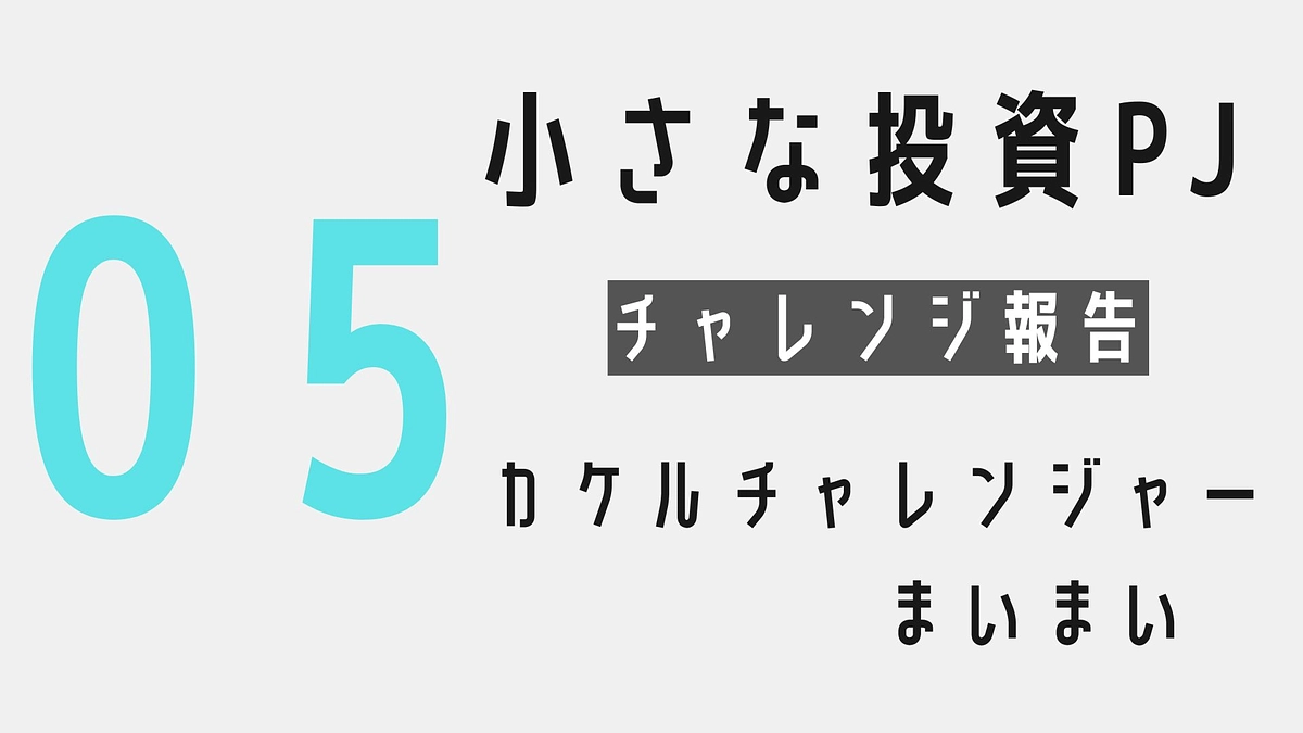 小さな投資プロジェクトを終えて〜カケルチャレンジャー：まいまいさん〜
